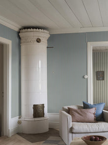 6981 Pärlrand Blue and Beige Wallpaper by Boråstapeter