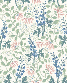 6984 Trädgårdsfröjd Multi and White Wallpaper by Boråstapeter