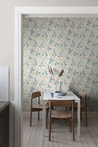 6984 Trädgårdsfröjd Multi and White Wallpaper by Boråstapeter