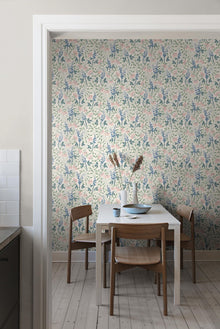 6984 Trädgårdsfröjd Multi and White Wallpaper by Boråstapeter