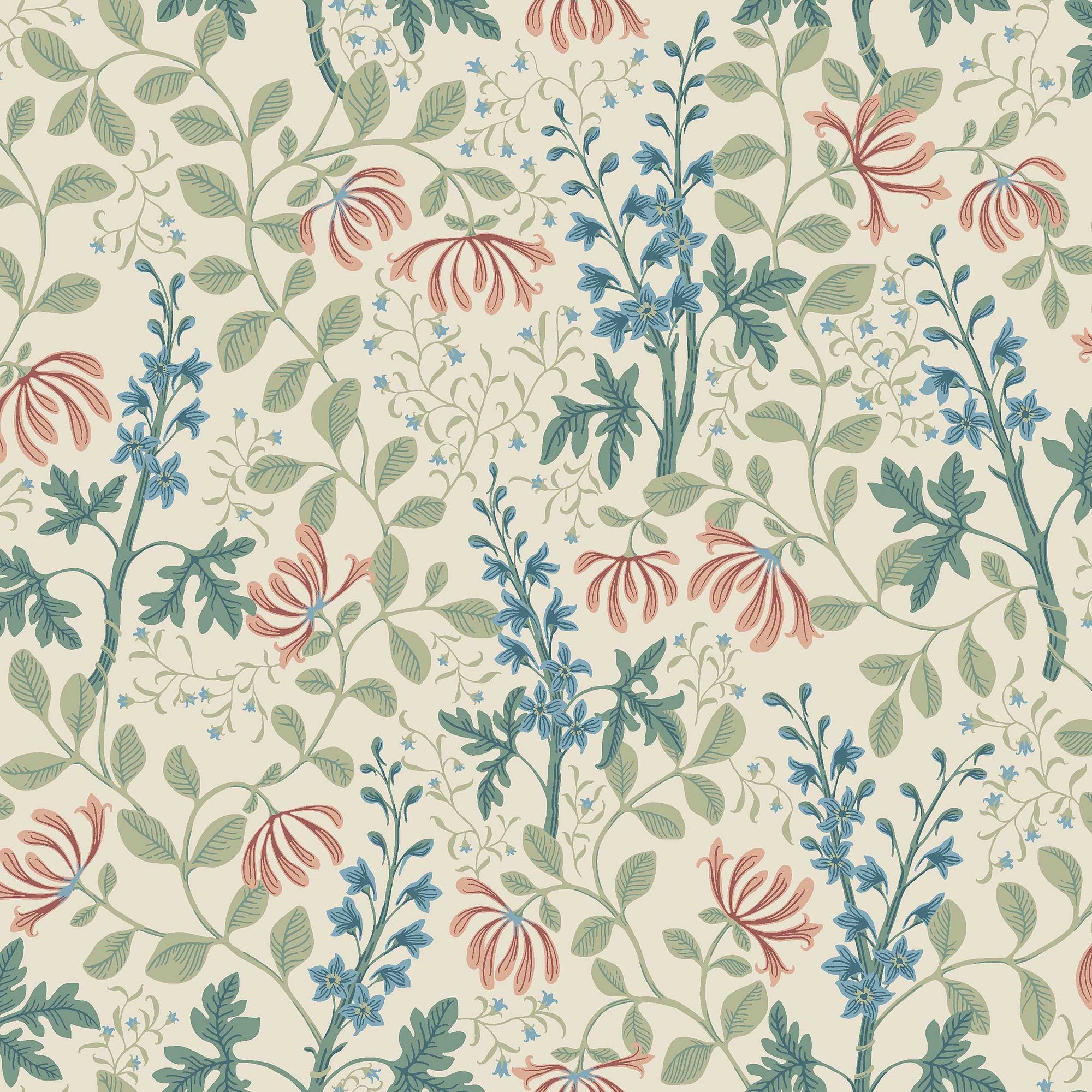 6985 Trädgårdsfröjd Multi and Beige Wallpaper by Boråstapeter