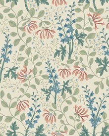 6985 Trädgårdsfröjd Multi and Beige Wallpaper by Boråstapeter