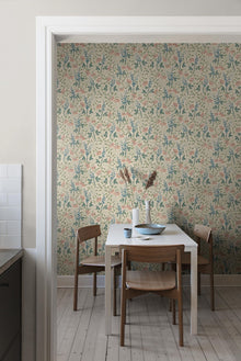 6985 Trädgårdsfröjd Multi and Beige Wallpaper by Boråstapeter