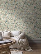6985 Trädgårdsfröjd Multi and Beige Wallpaper by Boråstapeter