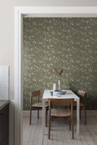 6986 Trädgårdsfröjd Green and Multi Wallpaper by Boråstapeter