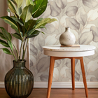 659856 Opulenza Leaf Soft Grey Wallpaper by Rasch