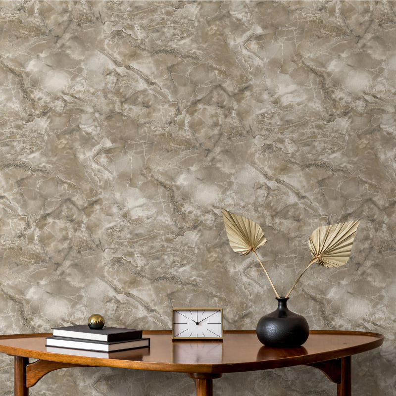400327 Carlotta Mocha Vasari Wallpaper by Rasch