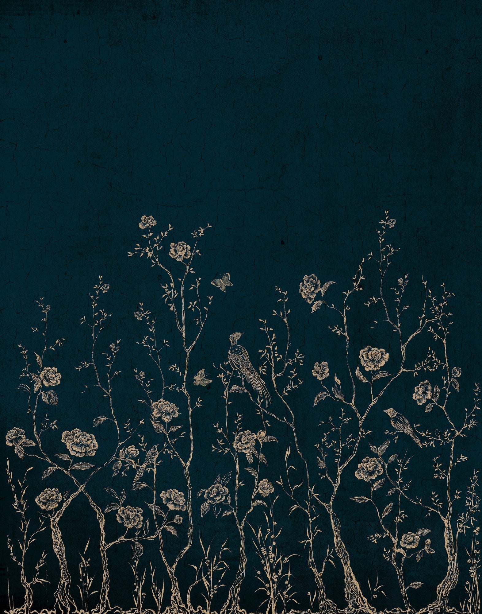 7000070 Chinoiserie Blue Montmartre Mural by Coordonné