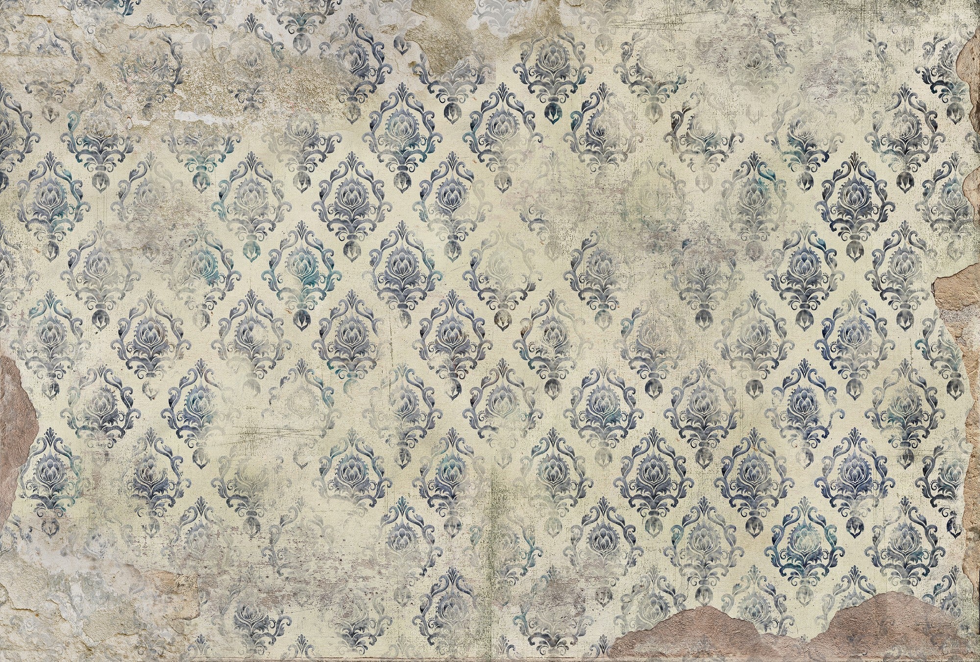 7000075 Provence Damask Blue Montmartre Mural by Coordonné