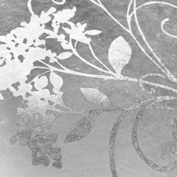 701580 Couture Sienna Floral Silver Wallpaper By Muriva