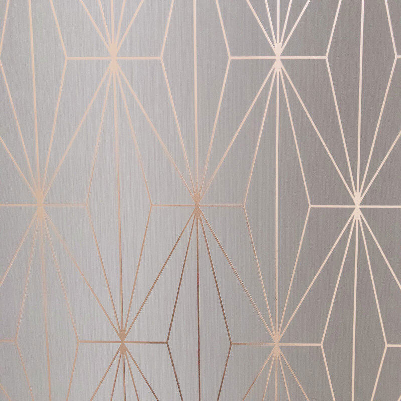 703013 Kayla Grey and Rose Gold Wallpaper By Muriva