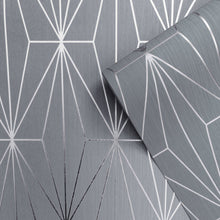 703014 Kayla Grey and Gunmetal Wallpaper By Muriva
