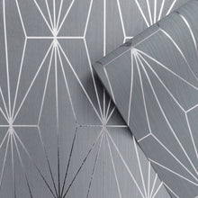 703014 Kayla Grey and Gunmetal Wallpaper By Muriva