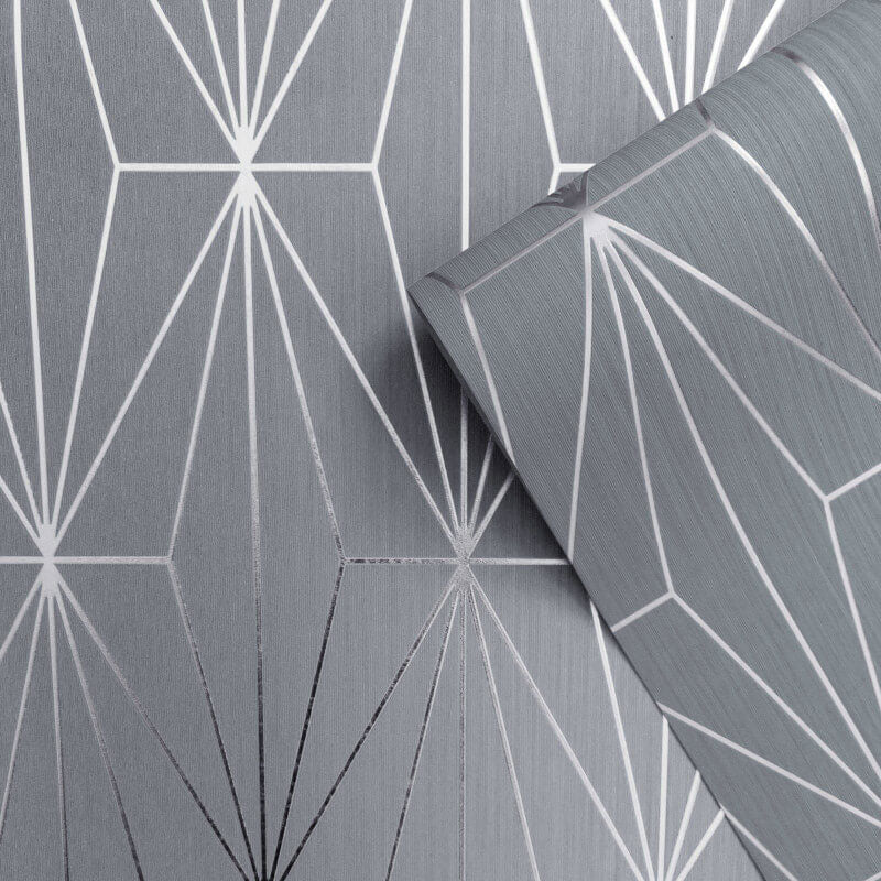 703014 Kayla Grey and Gunmetal Wallpaper By Muriva