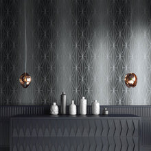 703014 Kayla Grey and Gunmetal Wallpaper By Muriva