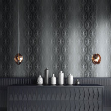 703014 Kayla Grey and Gunmetal Wallpaper By Muriva