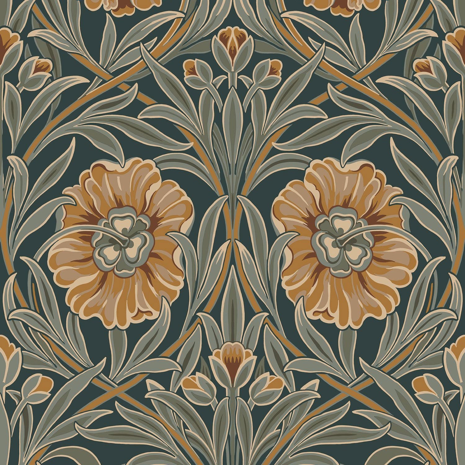 70370304 Isadora Vert Anglais/Céladon Wallpaper by Casamance