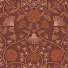 70450814 Hippolyte Bordeaux/Cuivré Wallpaper by Casamance