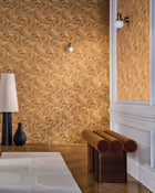 70681834 Leontine Ambre/Doré Wallpaper by Casamance
