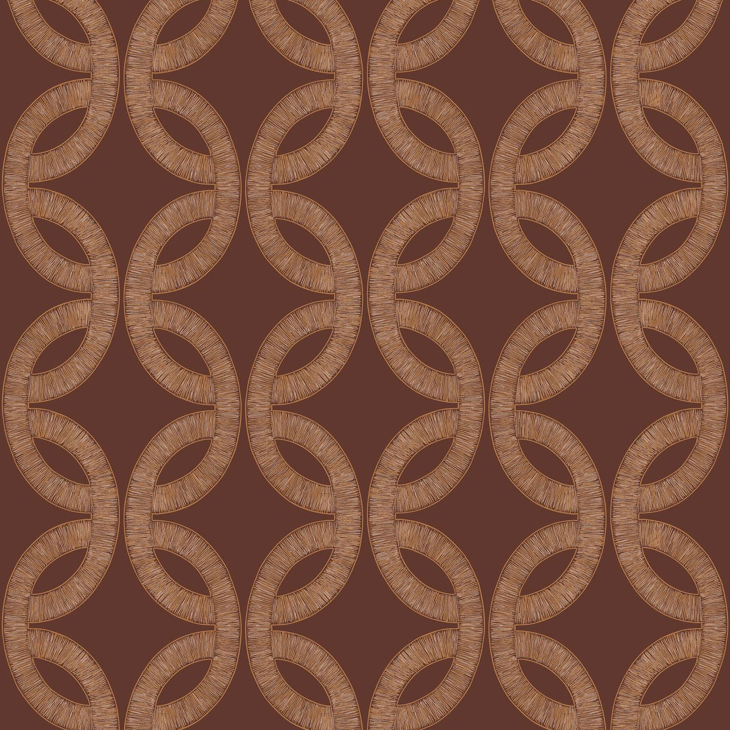 70692344 Etienne Bordeaux/Cuivré Wallpaper by Casamance