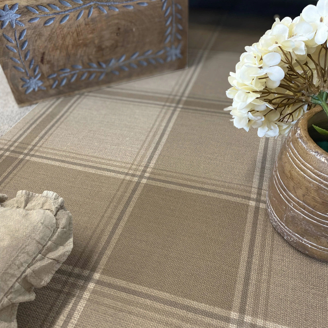 7160  GB7160 Carmella Check Beige Wallpaper by Belgravia