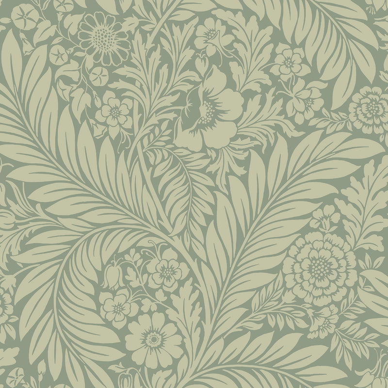 720 Florence Floral Leaf Green Wallpaper by Belgravia