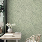 720 Florence Floral Leaf Green Wallpaper by Belgravia