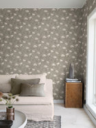 7227 Lily Tree Dark Grey and Beige Adorn Wallpaper by Boråstapeter