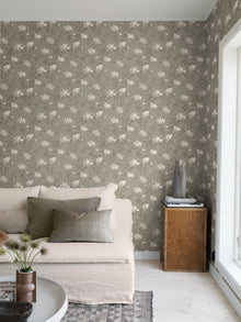 7227 Lily Tree Dark Grey and Beige Adorn Wallpaper by Boråstapeter