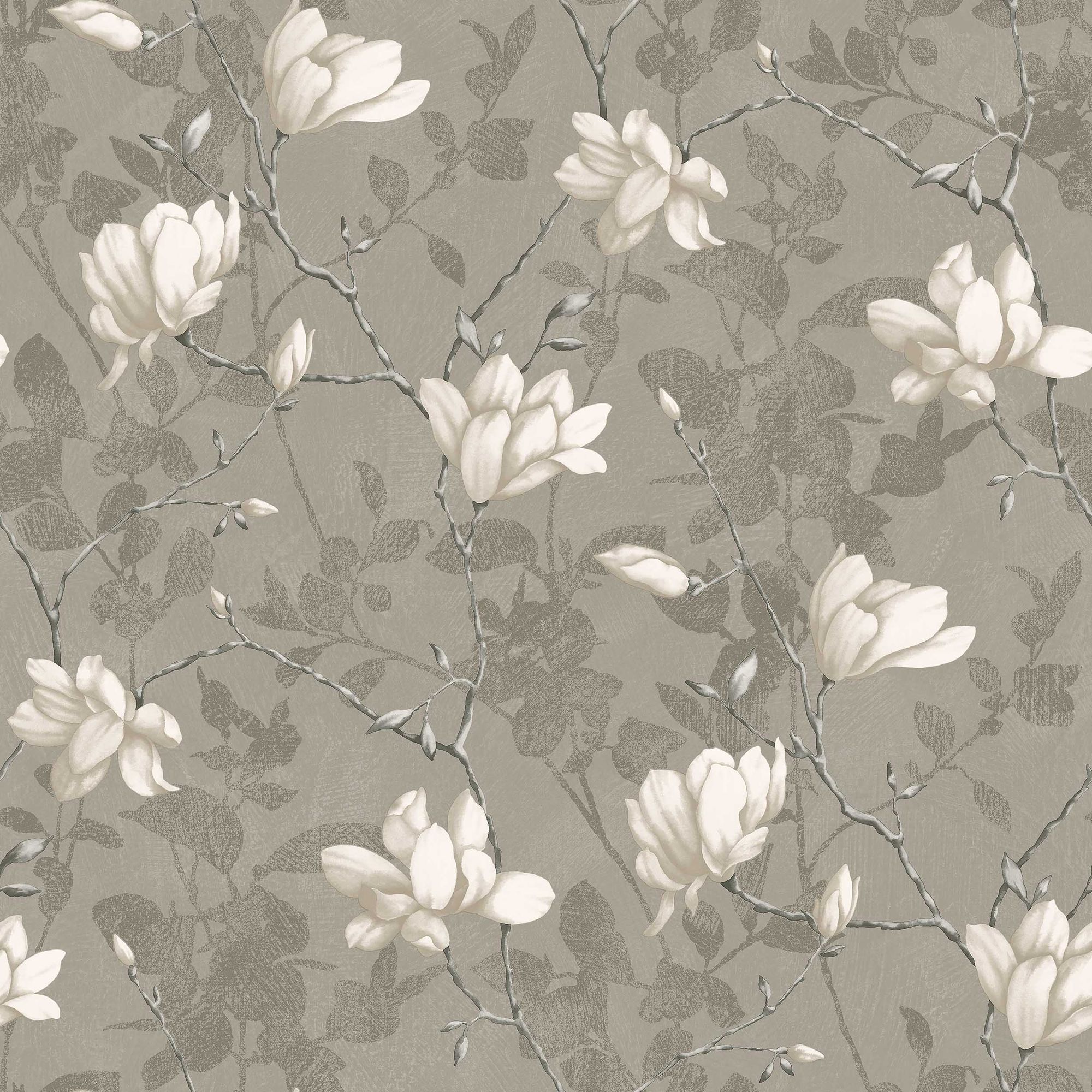 7227 Lily Tree Dark Grey and Beige Adorn Wallpaper by Boråstapeter