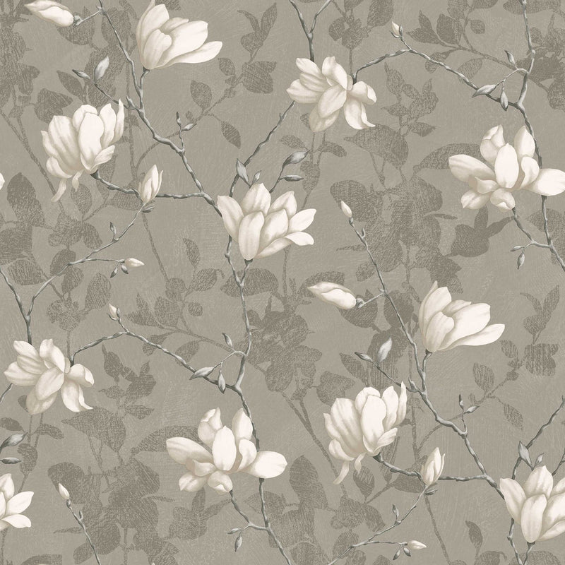 7227 Lily Tree Dark Grey and Beige Adorn Wallpaper by Boråstapeter