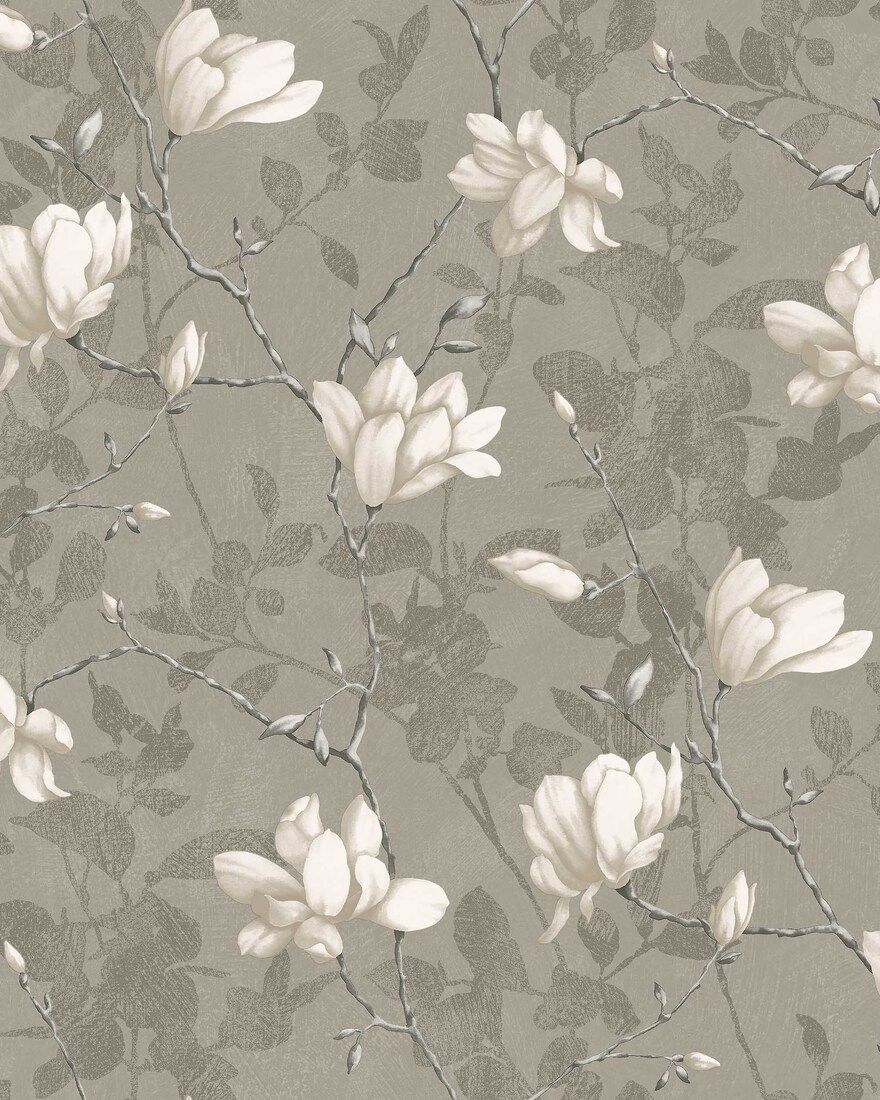 7227 Lily Tree Dark Grey and Beige Adorn Wallpaper by Boråstapeter