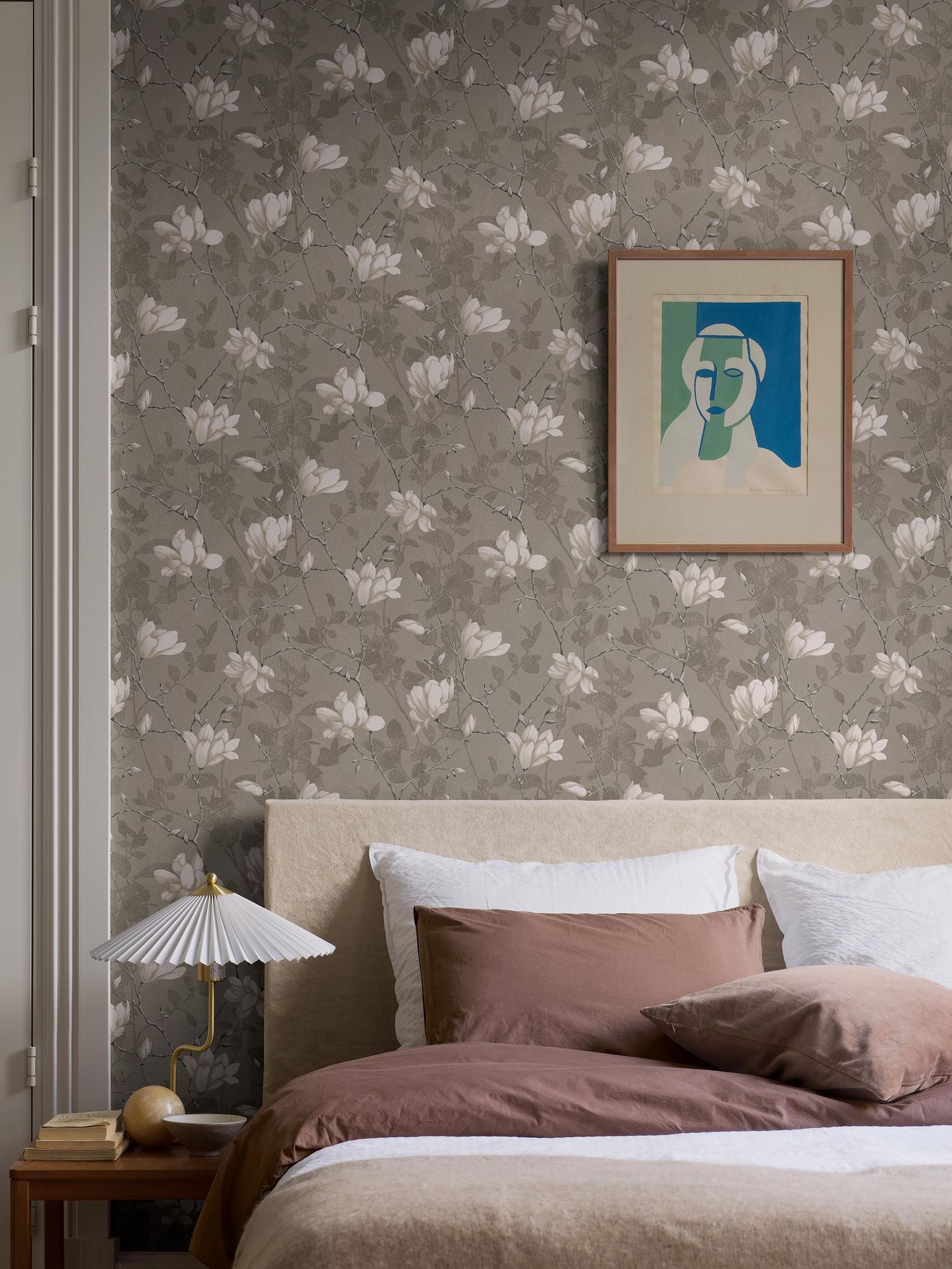 7227 Lily Tree Dark Grey and Beige Adorn Wallpaper by Boråstapeter