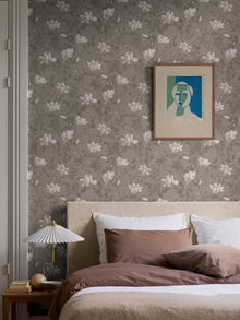7227 Lily Tree Dark Grey and Beige Adorn Wallpaper by Boråstapeter