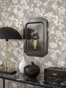 7227 Lily Tree Dark Grey and Beige Adorn Wallpaper by Boråstapeter
