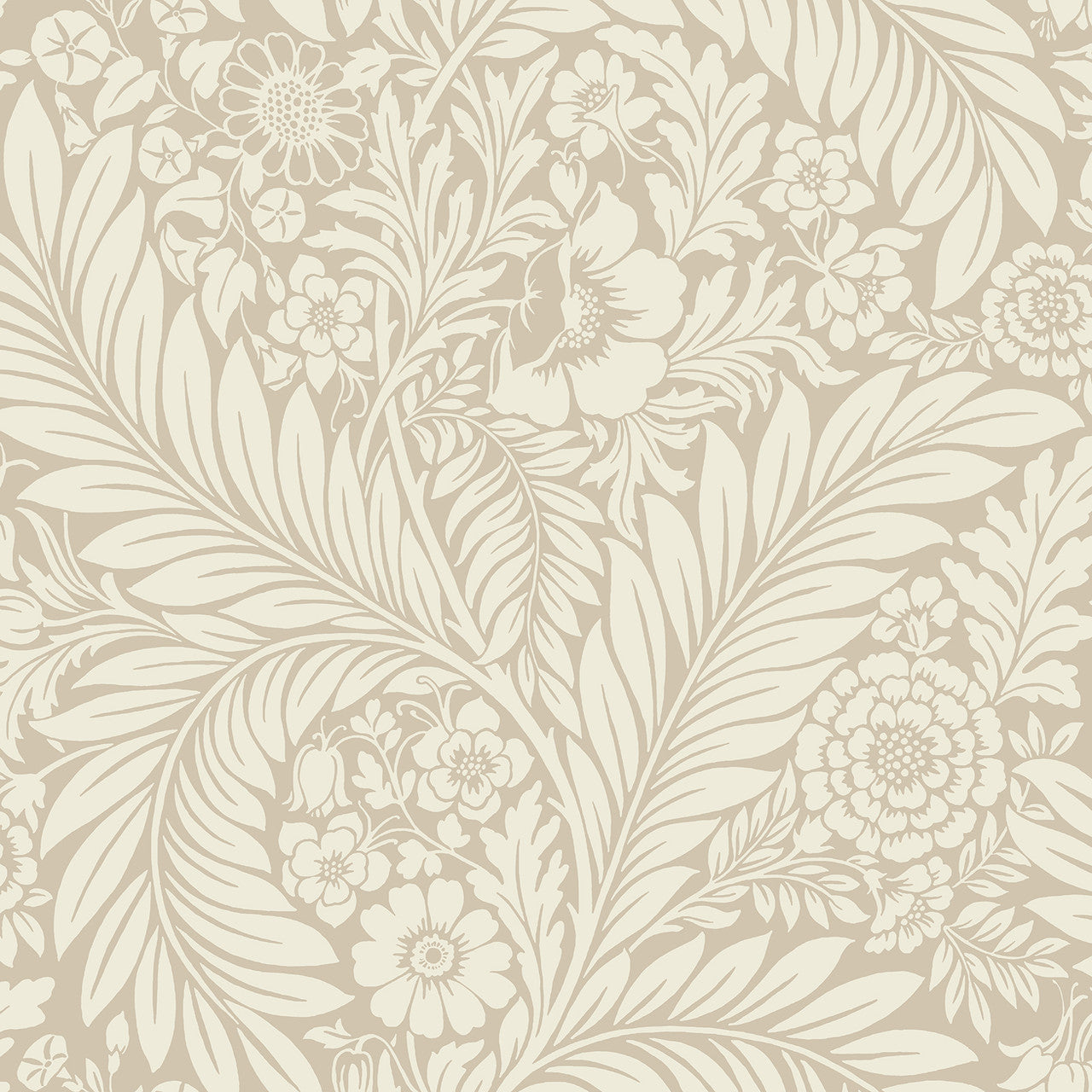 722 Florence Floral Leaf Natural Wallpaper by Belgravia