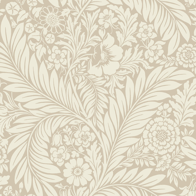722 Florence Floral Leaf Natural Wallpaper by Belgravia