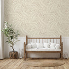 722 Florence Floral Leaf Natural Wallpaper by Belgravia