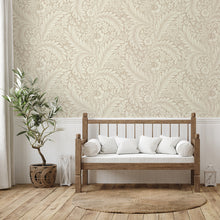 722 Florence Floral Leaf Natural Wallpaper by Belgravia