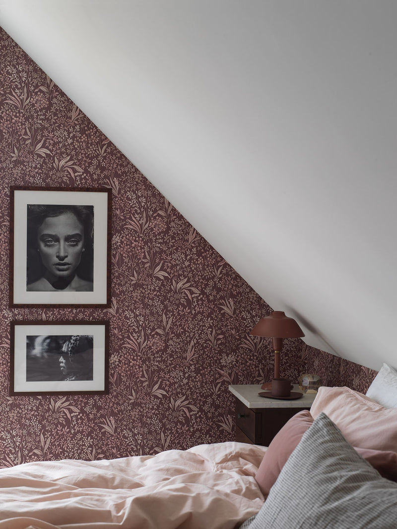 7268 Nocturne Dark Red and Pink Icons Wallpaper by Boråstapeter