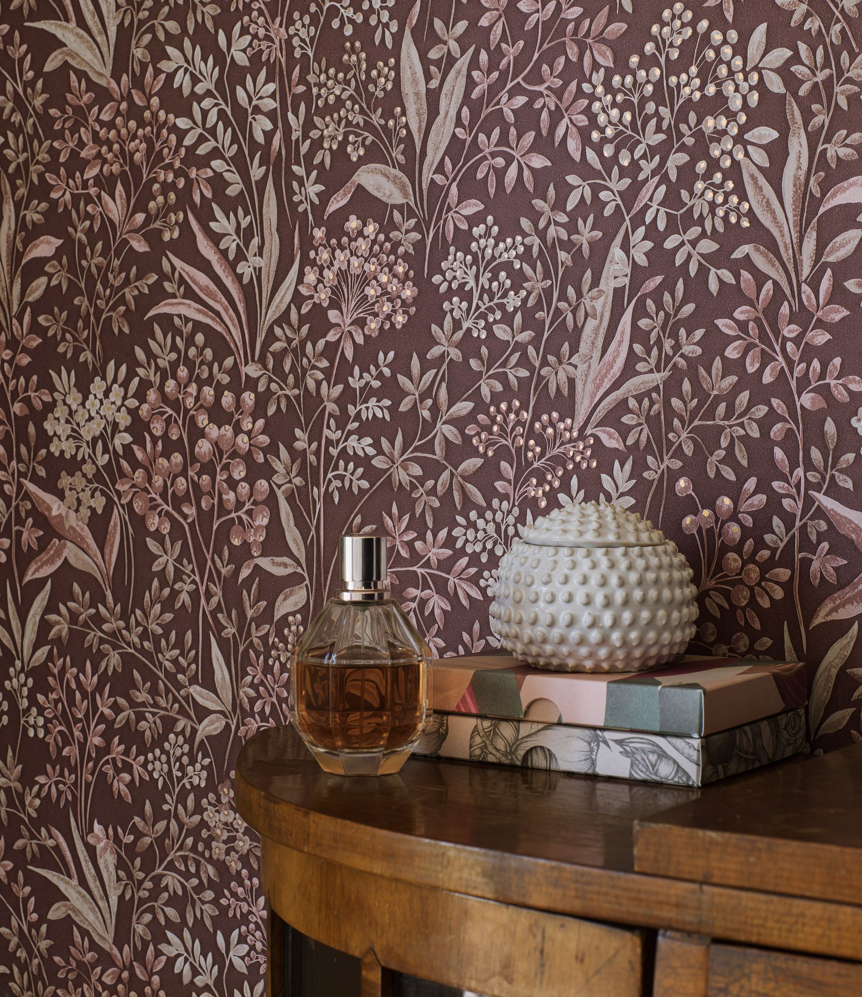 7268 Nocturne Dark Red and Pink Icons Wallpaper by Boråstapeter