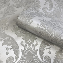 7370 Amara Silver Damask Wallpaper By Belgravia