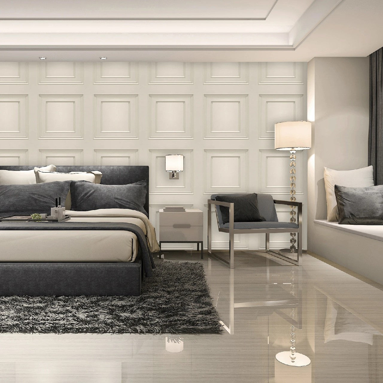 7373 Amara Cream Panel Wallpaper By Belgravia