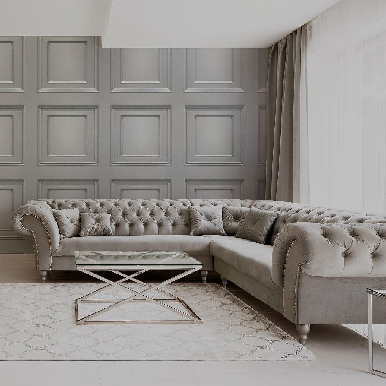 7374 Amara Silver Panel Wallpaper By Belgravia