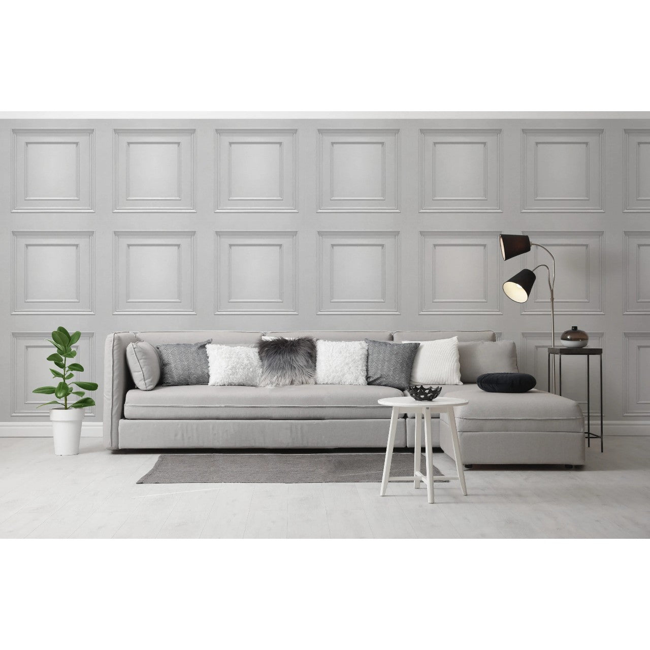 7376 Amara Soft Silver Panel Wallpaper By Belgravia