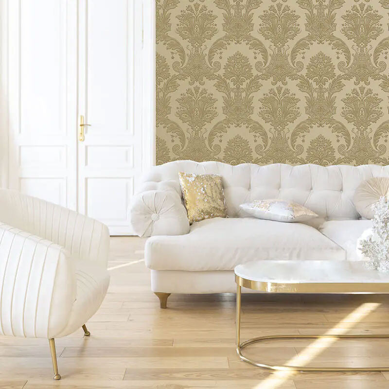 7397 Amara Damask Metallic Gold Wallpaper By Belgravia