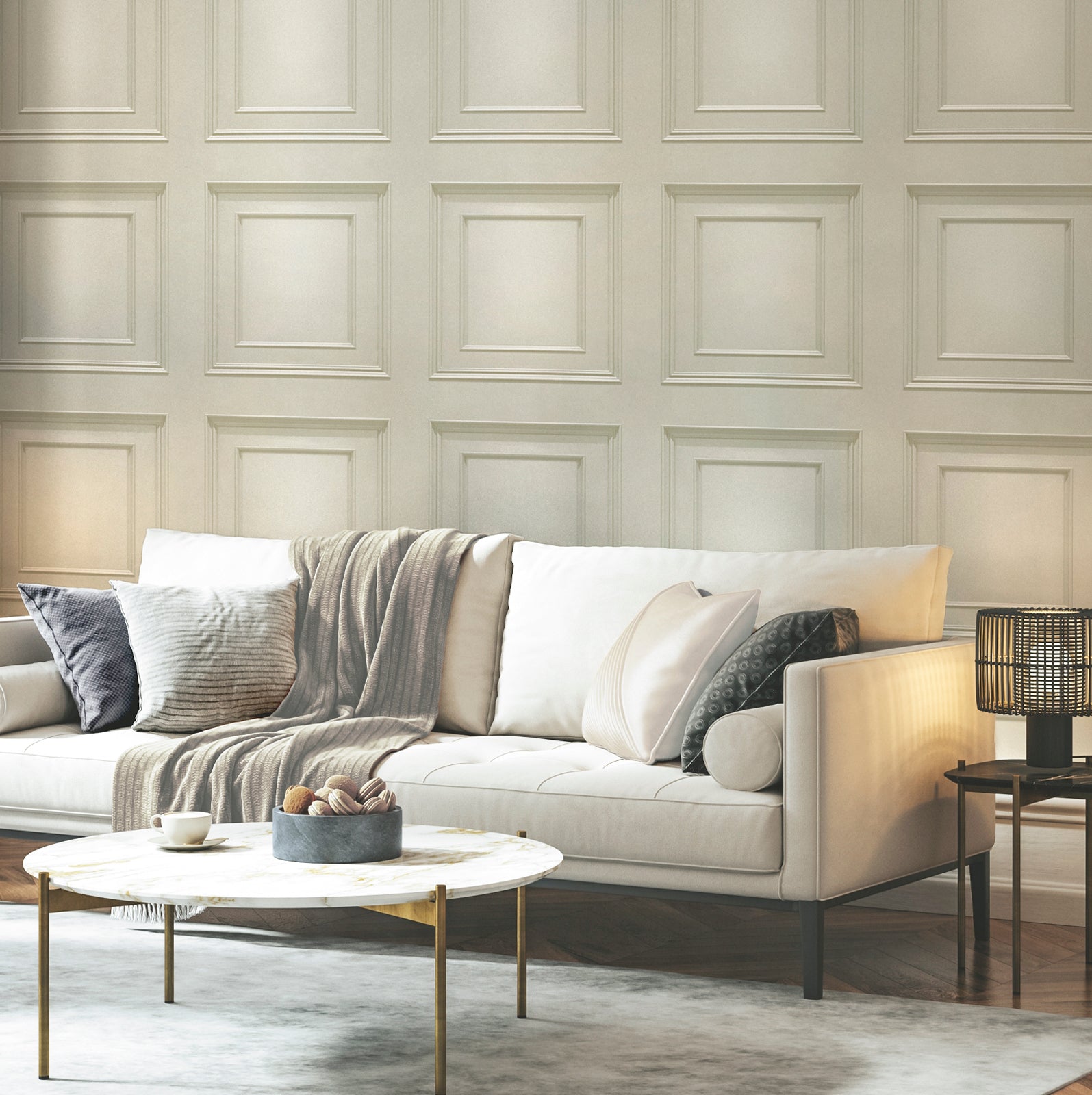 7403 Amara Beige Panel Wallpaper By Belgravia