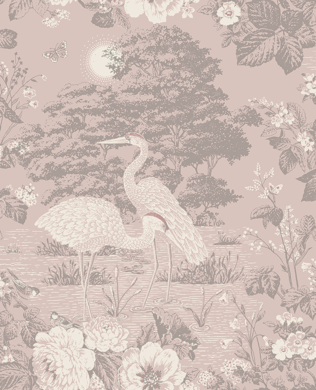 741 Izumi Crane Pink Wallpaper by Belgravia