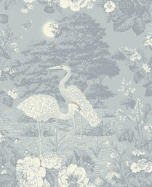 742 Izumi Crane Blue Wallpaper By Belgravia