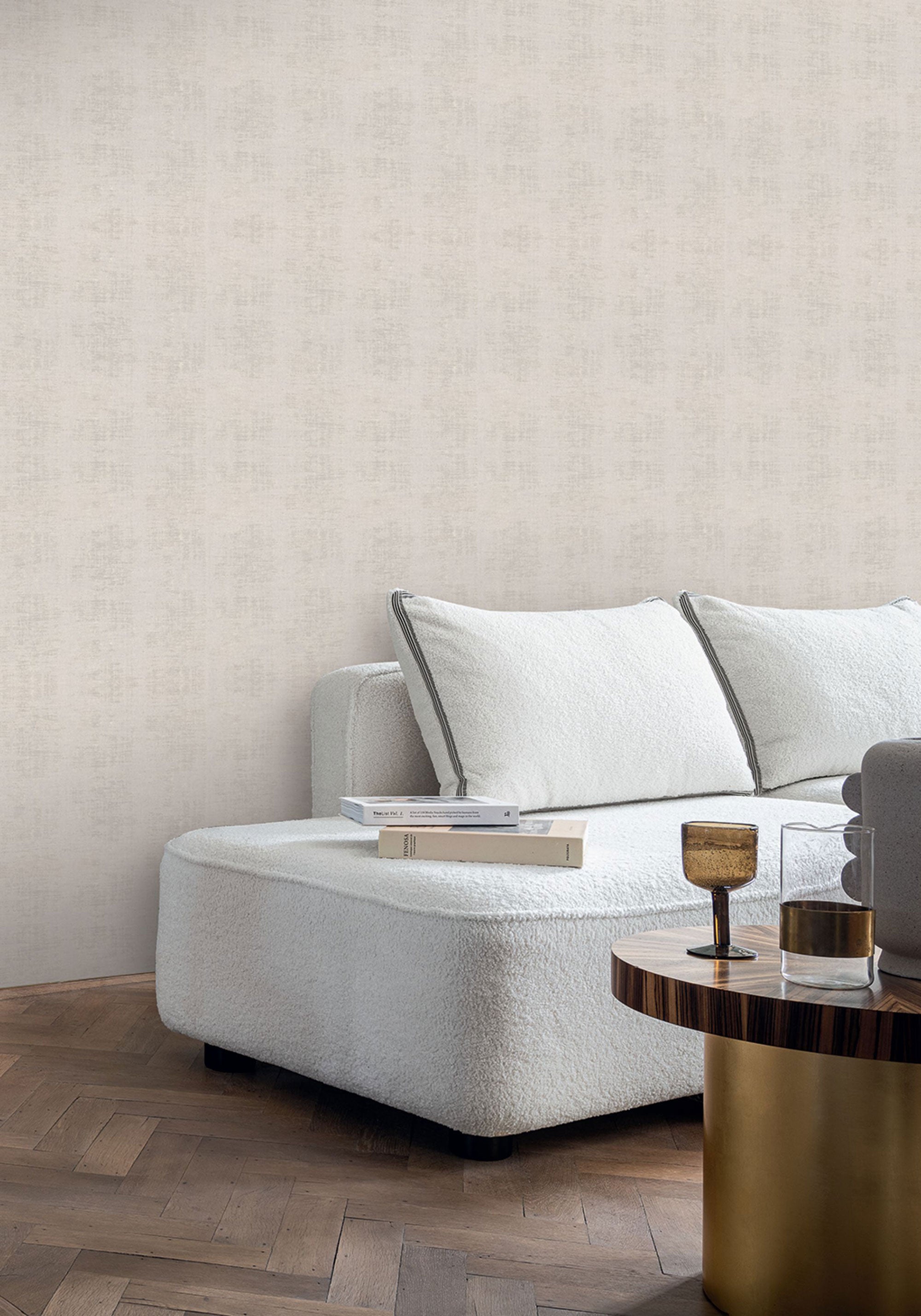Johara Taupe Clair Le Velours 3 Wallpaper by Casamance